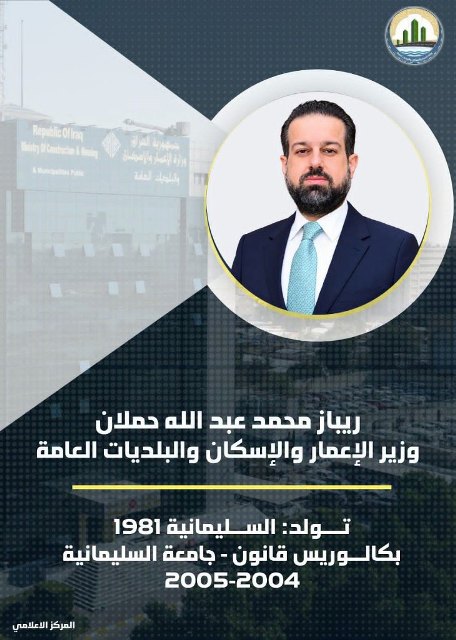 مجلس النواب العراقي يصوّت على السيد ريباز حملان وزيراً للإعمار والإسكان والبلديات العامة.